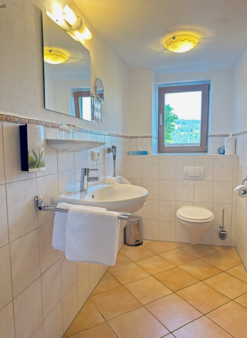 Badezimmer mit Dusche und WC